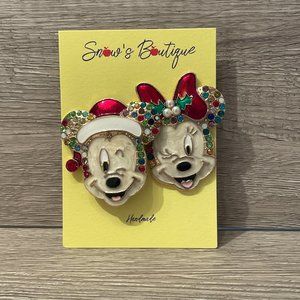 3/$35 Christmas Mickey and Minnie Mouse // Disneyland Disney World Earrings